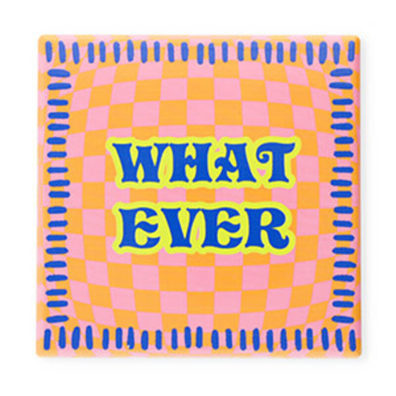 Betaalbare kralen BK: Tegeltje met tekst "What ever"
