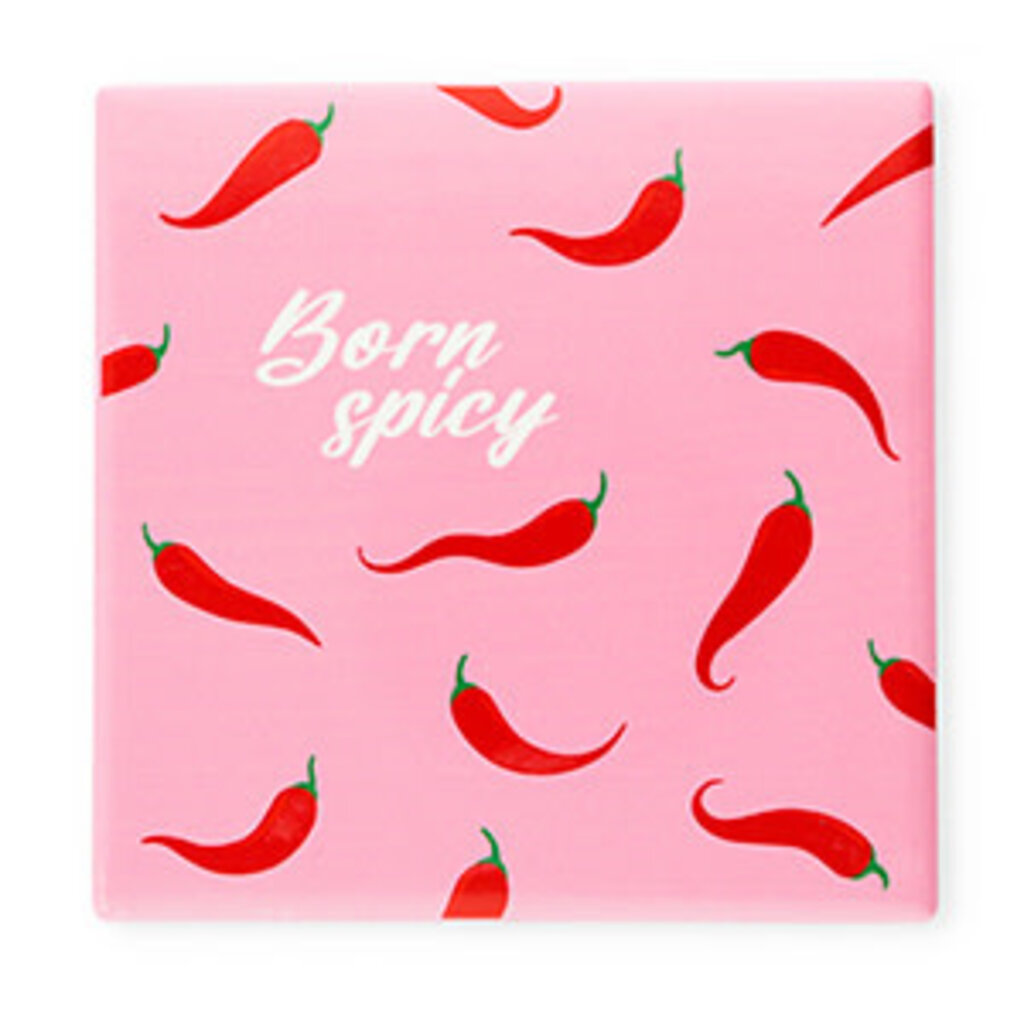 Betaalbare kralen BK: Tegeltje met tekst "Born spicy"