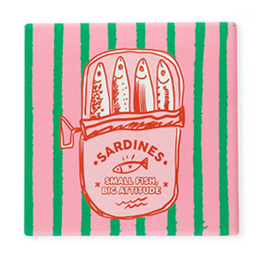 Betaalbare kralen BK: Tegeltje met tekst "Sardines. Small fish, big attitude"