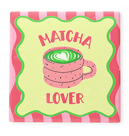 Betaalbare kralen BK: Tegeltje met tekst "Matcha lover"
