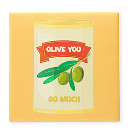 Betaalbare kralen BK: Tegeltje met tekst "Olive you so much"