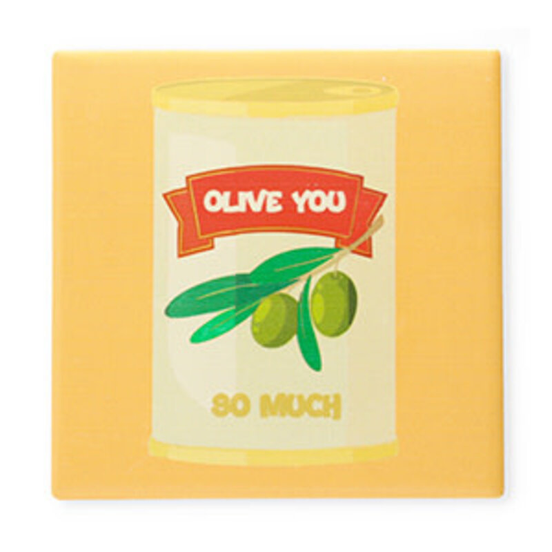 Betaalbare kralen BK: Tegeltje met tekst "Olive you so much"