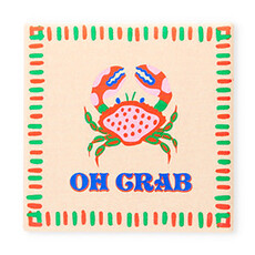 Betaalbare kralen BK: Tegeltje met tekst "Oh crab"