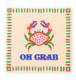 Betaalbare kralen BK: Tegeltje met tekst "Oh crab"
