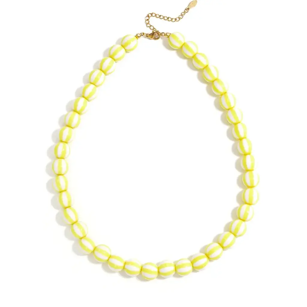 Yehwang Yehwang: Kralen ketting met gestreepte kralen - geel