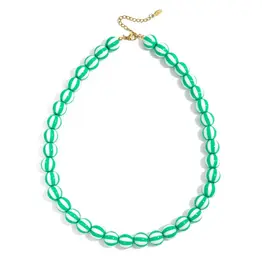 Yehwang Yehwang: Kralen ketting met gestreepte kralen - groen