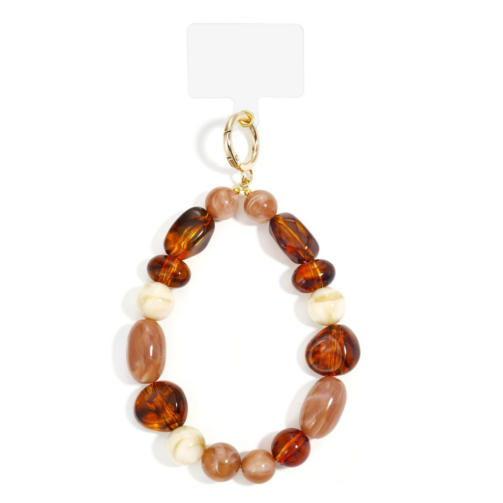 Yehwang Yehwang: Telefoonsnoer kralen acryl - bruin/beige