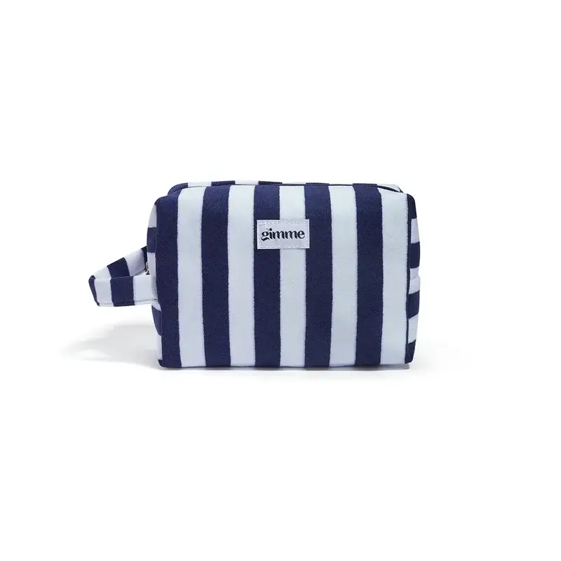 Yehwang Yehwang: Make-up tasje badstof  met strepen - donkerblauw