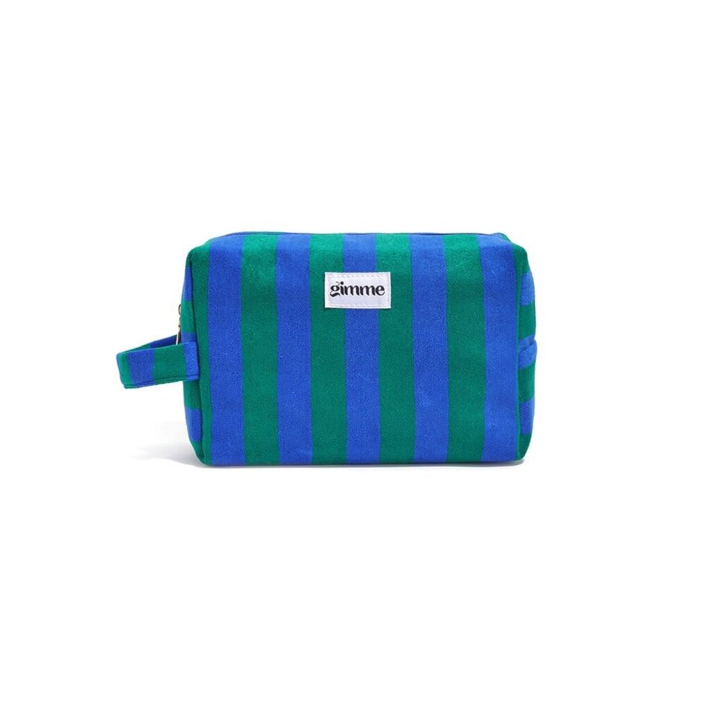 Yehwang Yehwang: Make-up tasje badstof  met strepen - groen/blauw