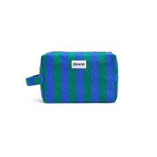 Yehwang Yehwang: Make-up tasje badstof  met strepen - groen/blauw