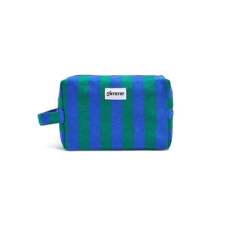 Yehwang Yehwang: Make-up tasje badstof  met strepen - groen/blauw