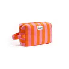 Yehwang Yehwang: Make-up tasje badstof  met strepen - roze/oranje