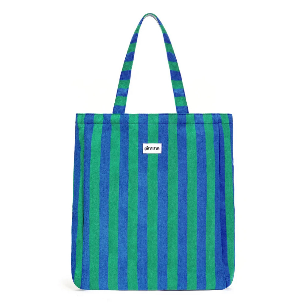 Yehwang Yehwang: totebag, shopper in badstof - blauw/groen