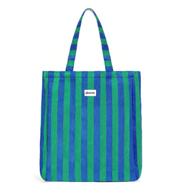 Yehwang Yehwang: totebag, shopper in badstof - blauw/groen