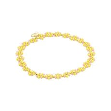 Biba Biba: Armbandje bloemetjes - felgeel en poederroze