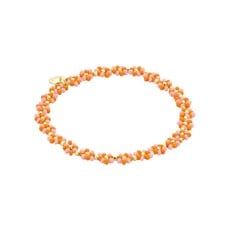 Biba Biba: Armbandje bloemetjes - oranje en roze