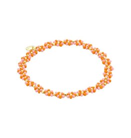 Biba Biba: Armbandje bloemetjes - oranje en roze