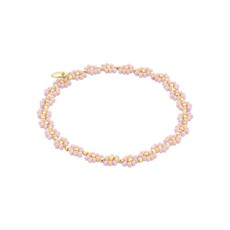Biba Biba: Armbandje bloemetjes - lila en lichtroze