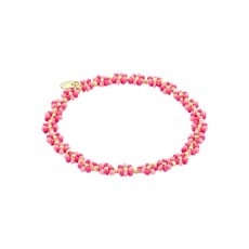Biba Biba: Armbandje bloemetjes - felroze en roze