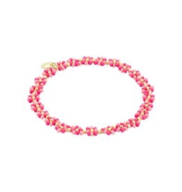 Biba Biba: Armbandje bloemetjes - felroze en roze