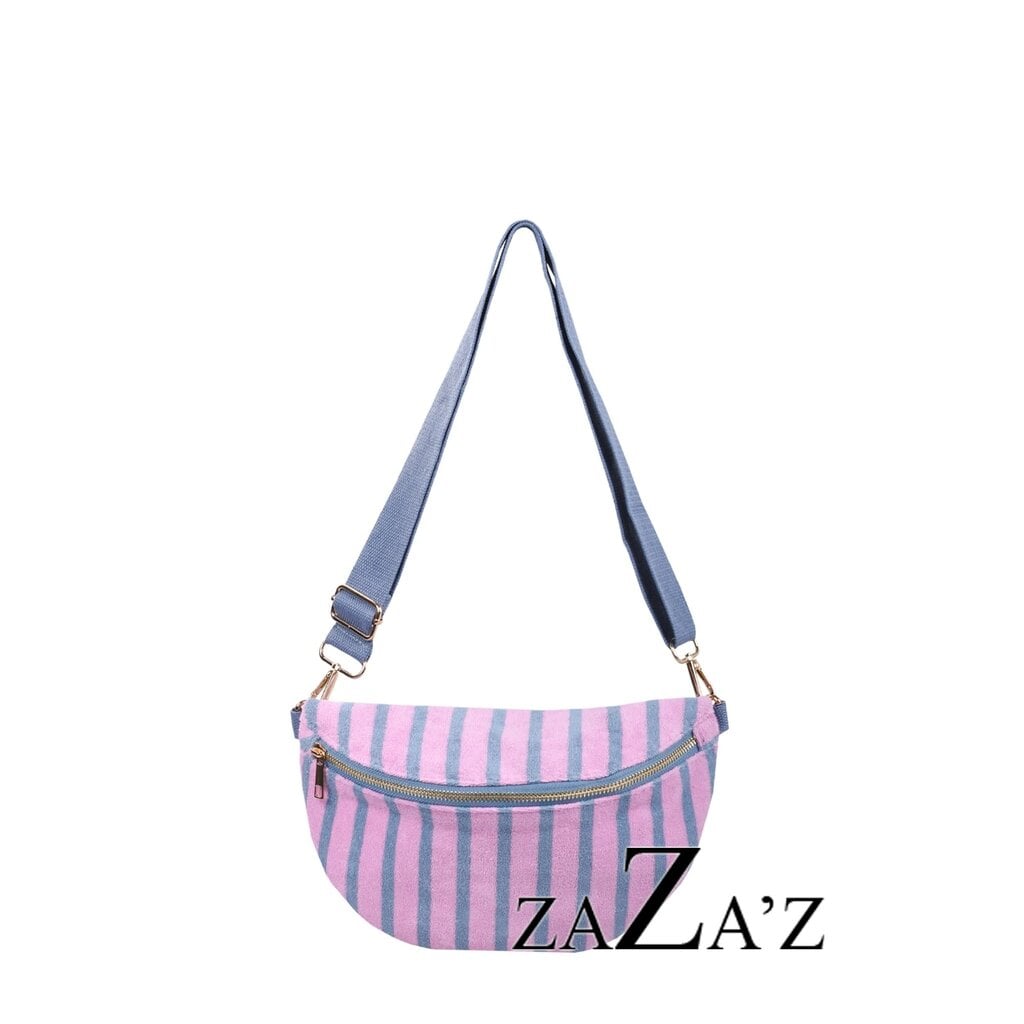 Zaza'z Zaza'z: handtas - heuptas badstof - roze/jeans