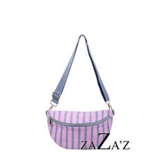 Zaza'z Zaza'z: handtas - heuptas badstof - roze/jeans
