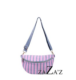 Zaza'z Zaza'z: handtas - heuptas badstof - roze/jeans