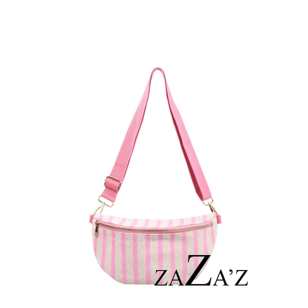Zaza'z Zaza'z: handtas - heuptas badstof - roze/grijs