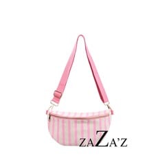 Zaza'z Zaza'z: handtas - heuptas badstof - roze/grijs