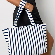 Yehwang Yehwang: totebag 01 - badstof - donkerblauw/wit