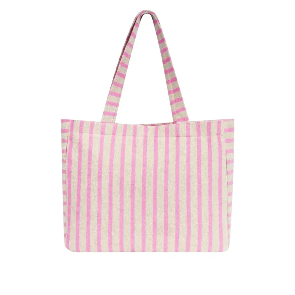 Yehwang Yehwang: totebag 01 - badstof - lichtroze/grijs