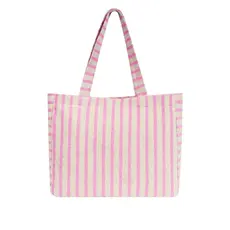 Yehwang Yehwang: totebag 01 - badstof - lichtroze/grijs