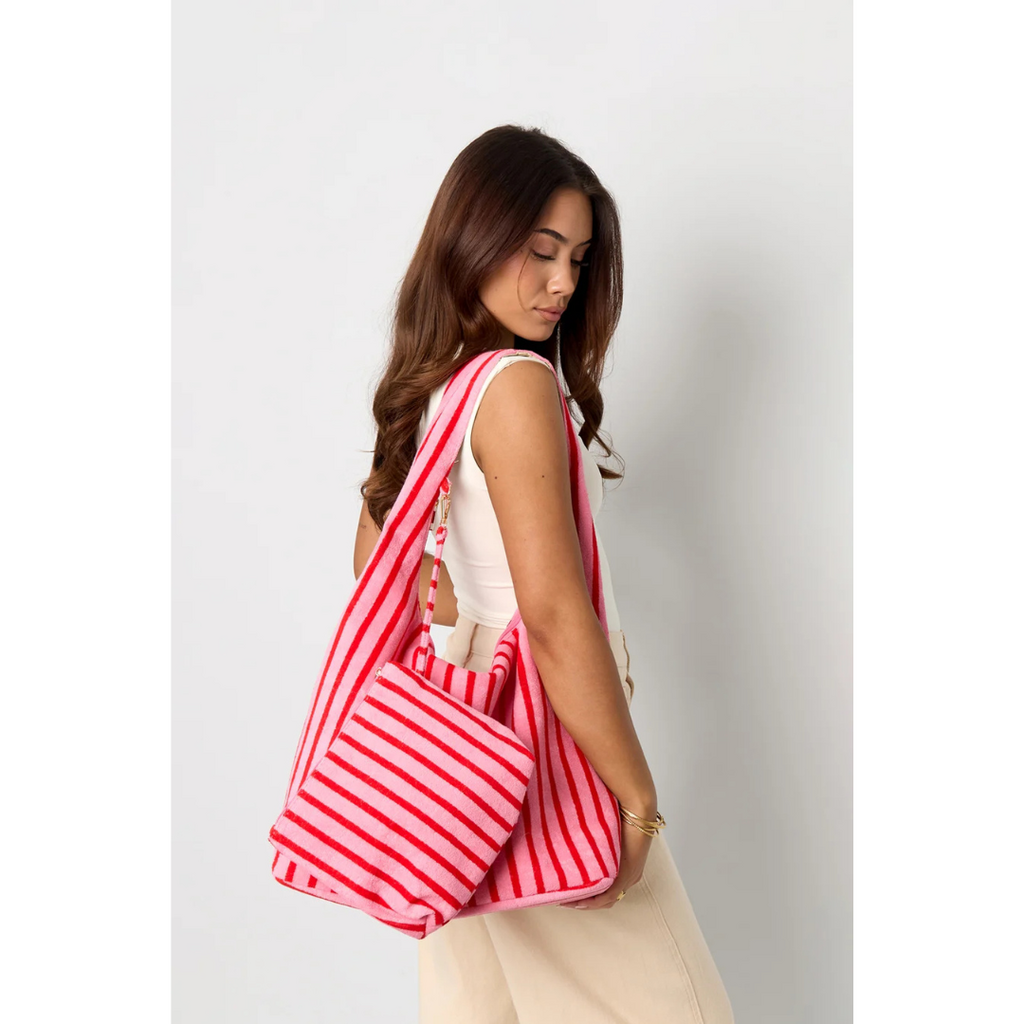 Yehwang Yehwang: Shopper - badstof - roze/rood
