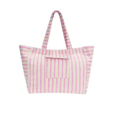 Yehwang Yehwang: Shopper (01) - badstof - grijs/roze