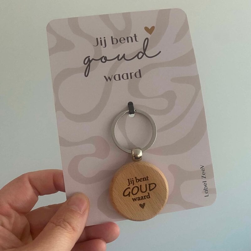 Label ZeeV Label ZeeV: Sleutelhanger + kaart - Jij bent goud waard