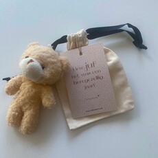 Label ZeeV Label ZeeV: Stoffen zakje met kaartje "JUF" | met teddybeertje