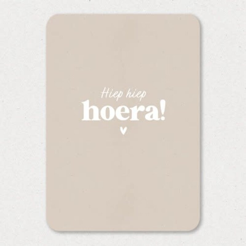 Liefz Liefz: kaart a6 - hiep hiep hoera! (beige)
