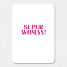 Liefz Liefz: kaart a6 - Super woman (roze)