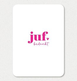 Liefz Liefz: kaart a6 - juf bedankt (roze)