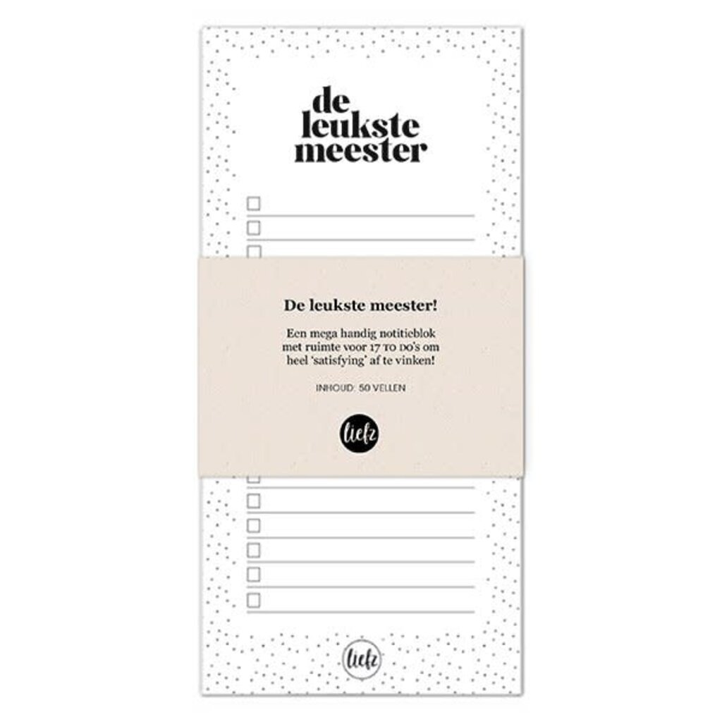 Liefz Liefz: Notitieblok | de leukste meester