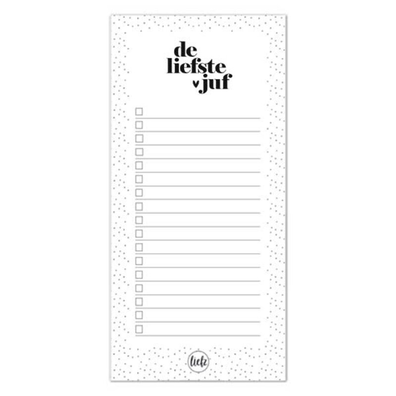 Liefz Liefz: Notitieblok | de liefste juf