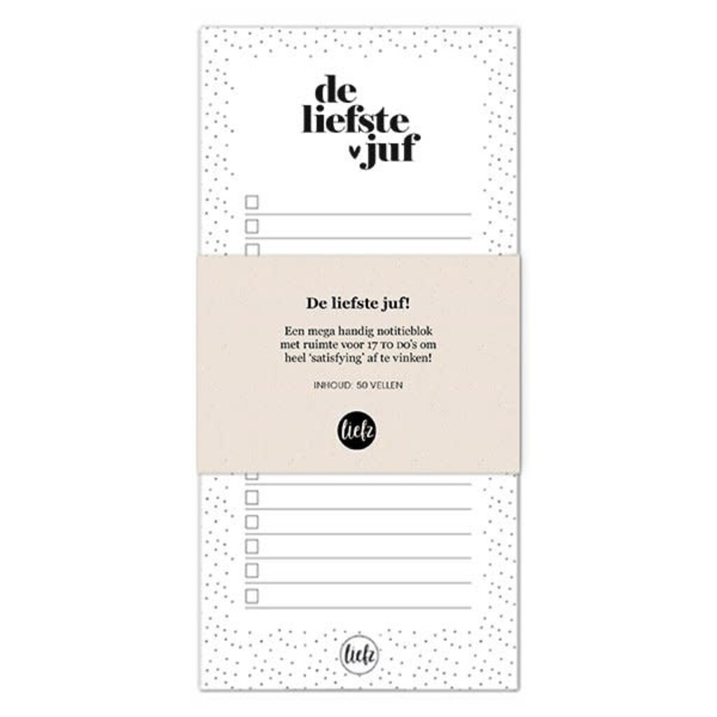 Liefz Liefz: Notitieblok | de liefste juf