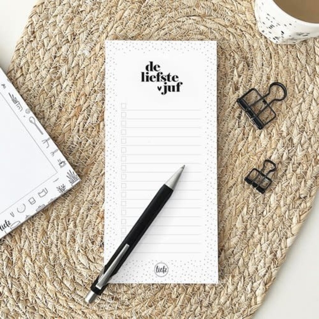 Liefz Liefz: Notitieblok | de liefste juf