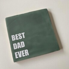 Labelgeluk Labelgeluk: Tegel | best dad ever | 13x13cm