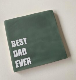 Labelgeluk Labelgeluk: Tegel | best dad ever | 13x13cm