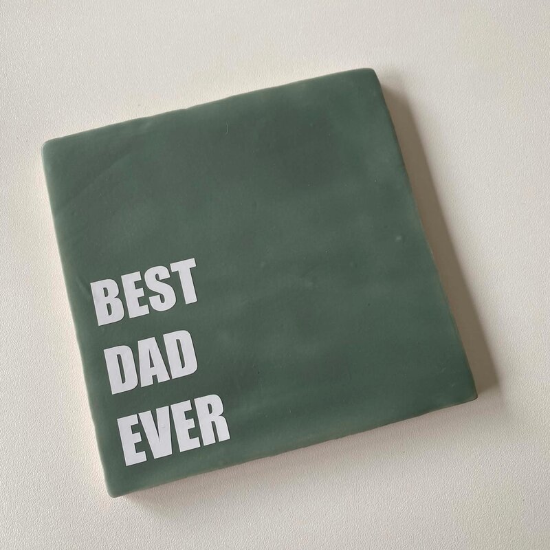 Labelgeluk Labelgeluk: Tegel | best dad ever | 13x13cm