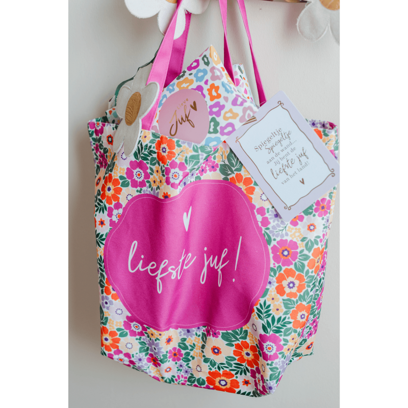 Kassaplan KP: Canvas tas - JUF bloemen