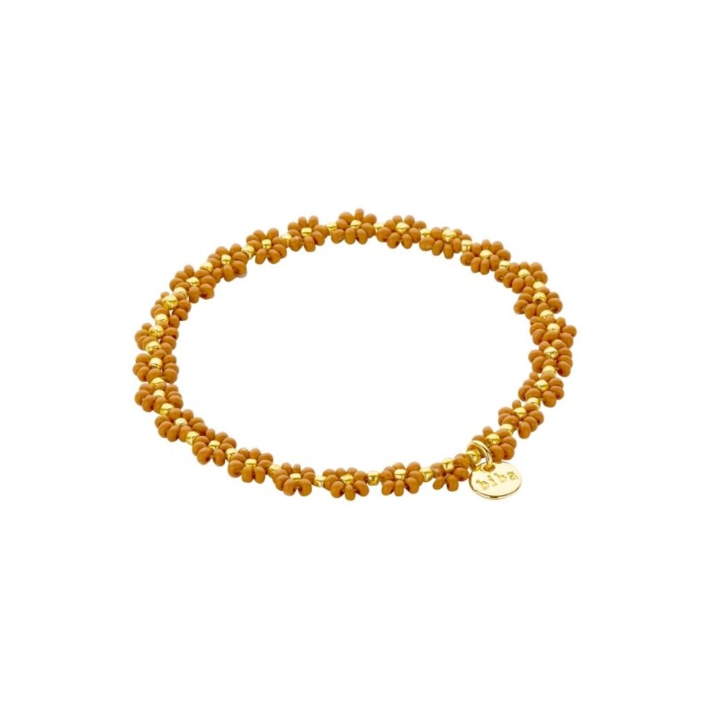 Biba Biba: Armbandje bloemetjes - bruin