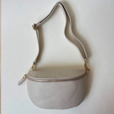 Wauw Wauw: Nelly lederen heuptas groot - beige