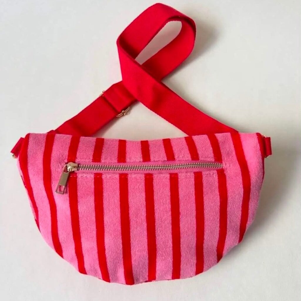 Wauw: Belle stripe handtas /  heuptas - rood
